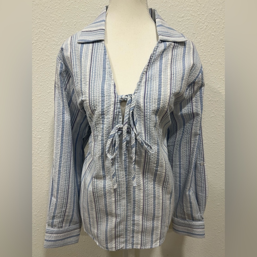 LOVE POTION Striped Collard Top NWT